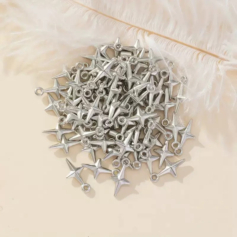 Resin Art For Sale - 100pcs 16x8mm Charms Shining Stars Charms