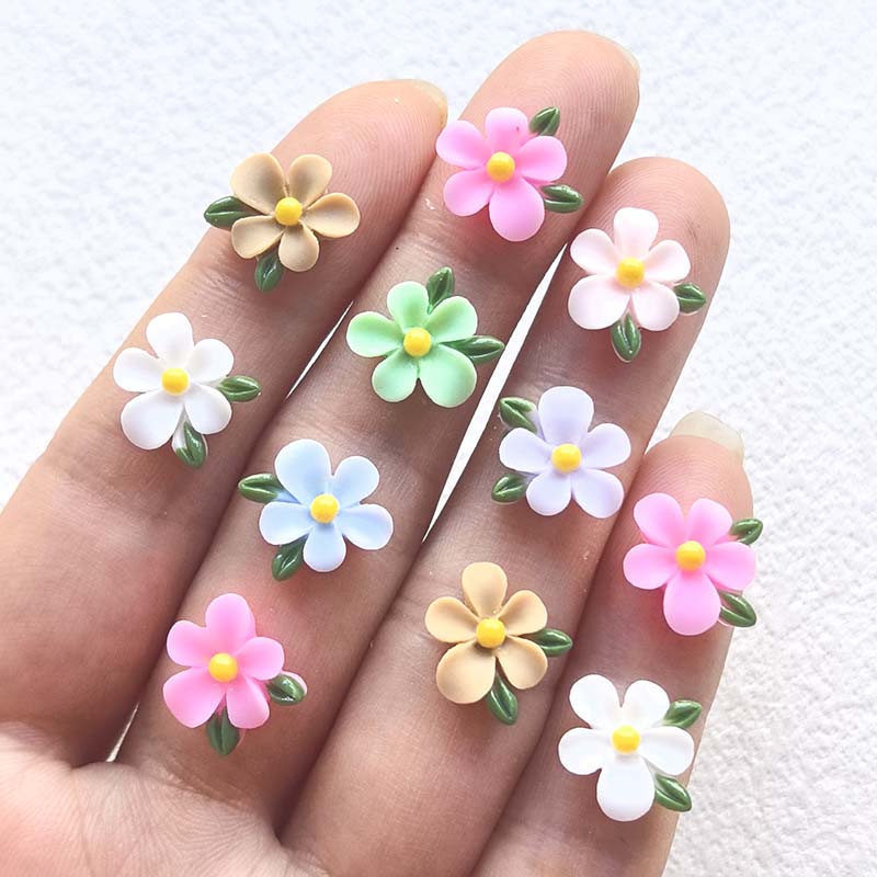 Resin Art Craft - 52 resin flat bottomed flower leaf