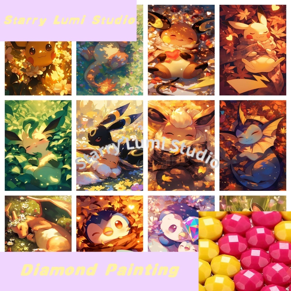 Resin Art Craft - Cartoon Pokemon Pikachu Charizard Eevee Vulpix