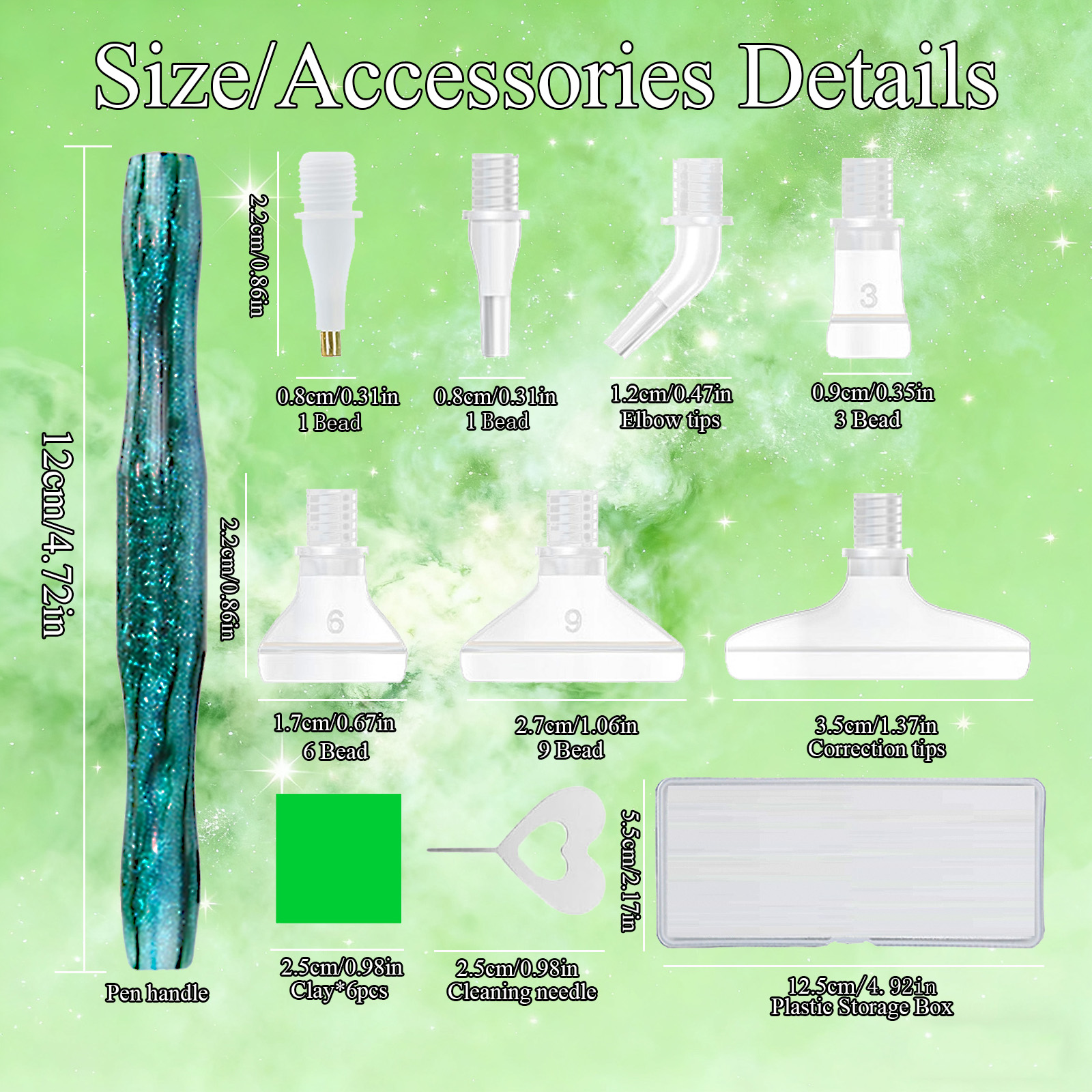 Diamond Paintbrush Set (Green) - огляд і ціна Resin Art Craft