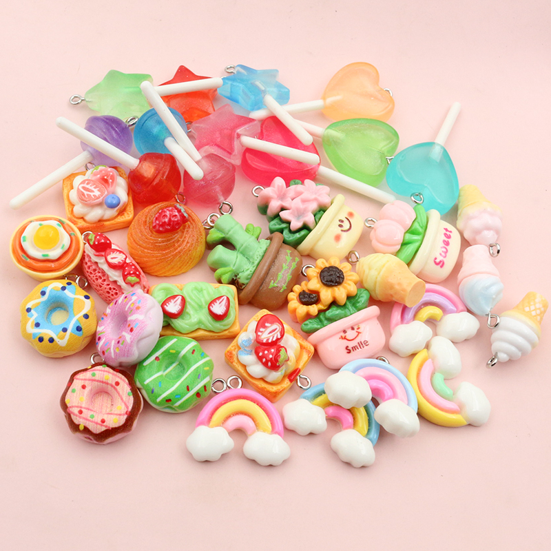 10pcs Mixed Colors Resin Cute  - огляд і ціна Resin Art For Sale