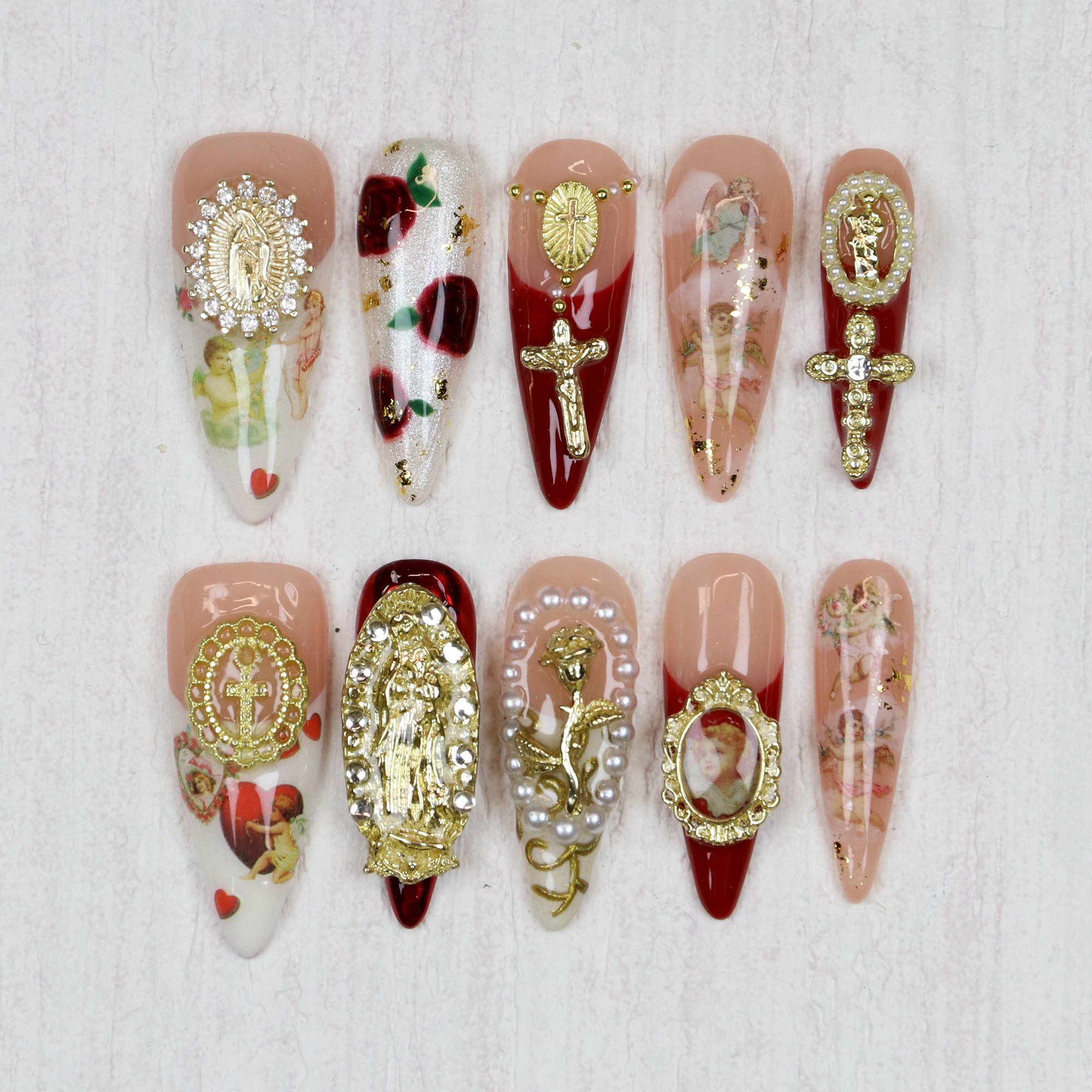 10Pcs Luxury Long Stiletto Pre - огляд і ціна Resin Art Mary