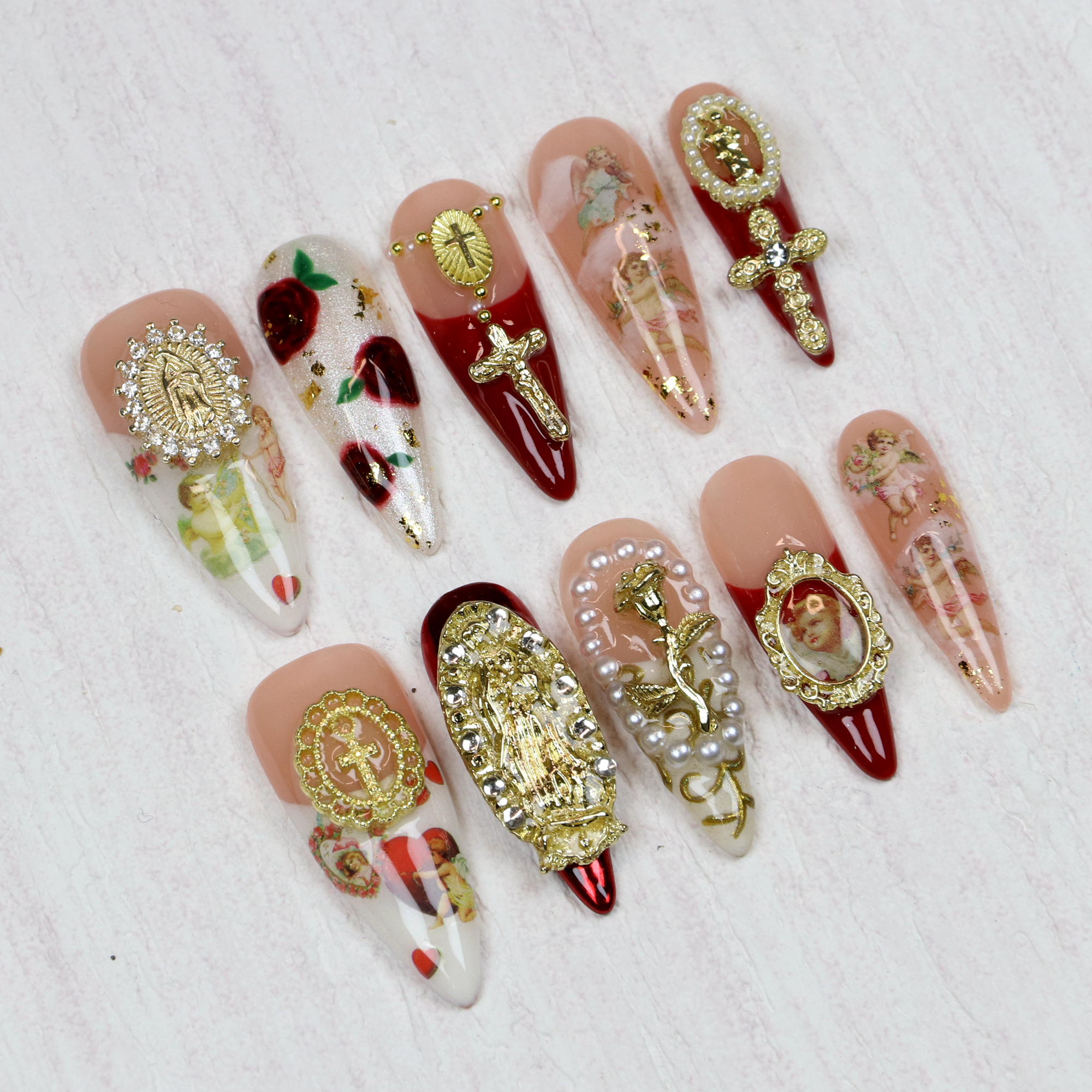 10Pcs Luxury Long Stiletto Pre - огляд і ціна Resin Art Mary
