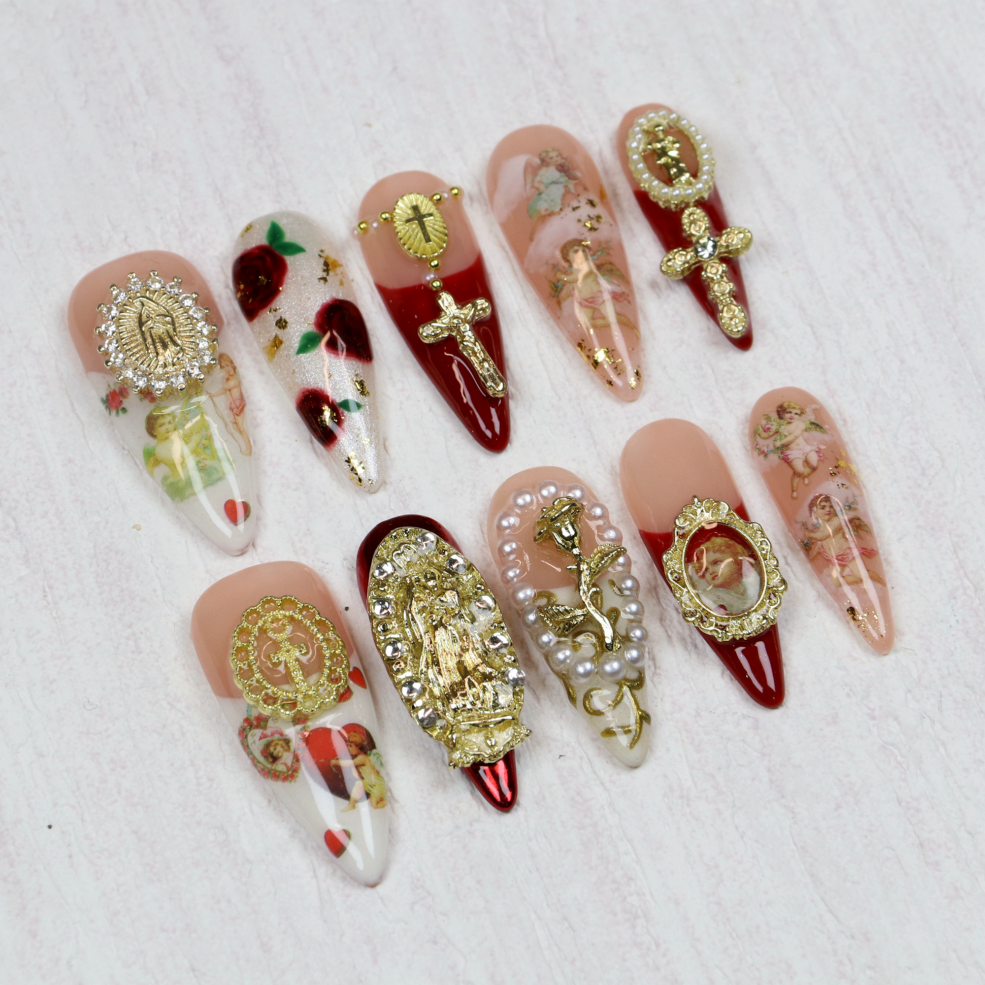 10Pcs Luxury Long Stiletto Pre - огляд і ціна Resin Art Mary
