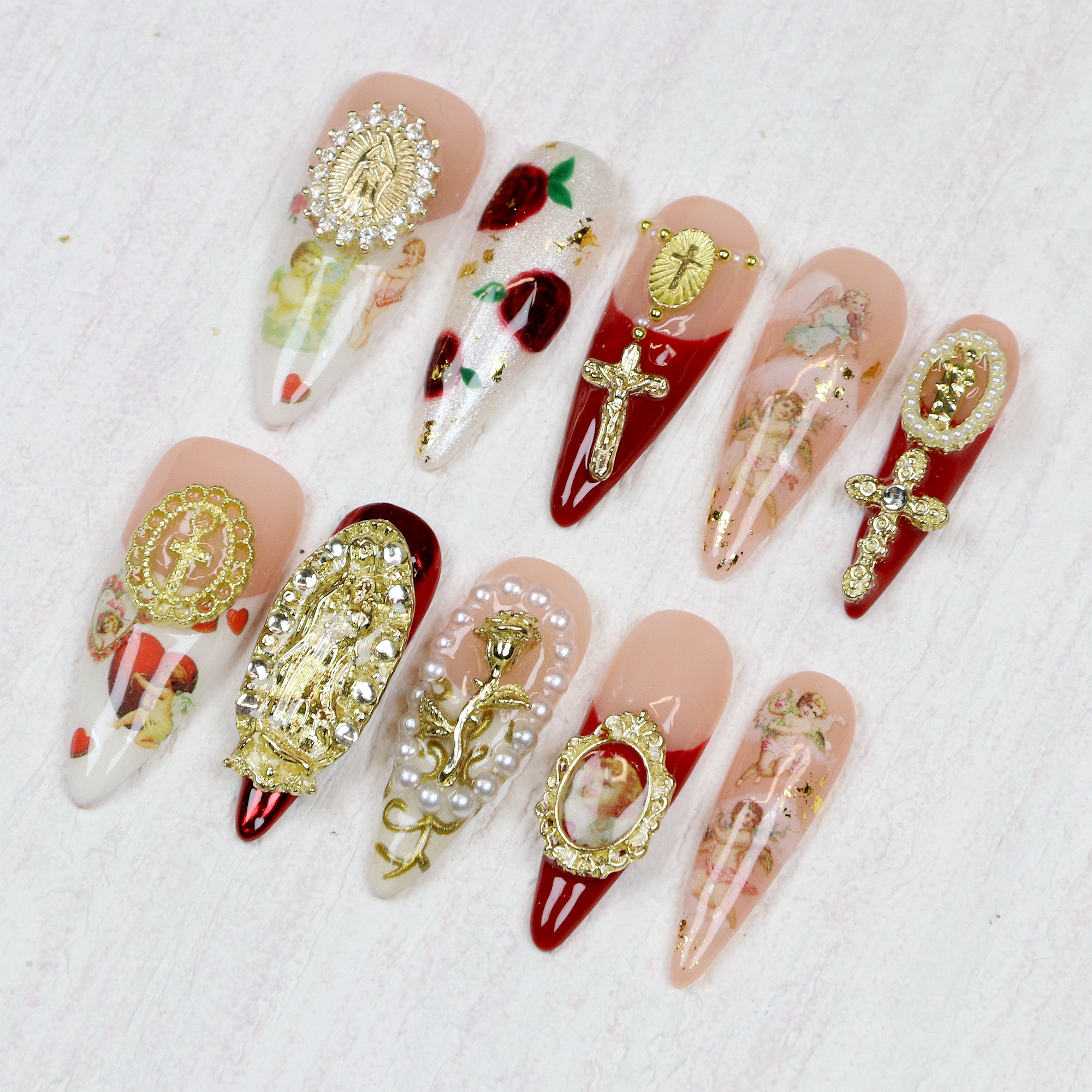 10Pcs Luxury Long Stiletto Pre - огляд і ціна Resin Art Mary