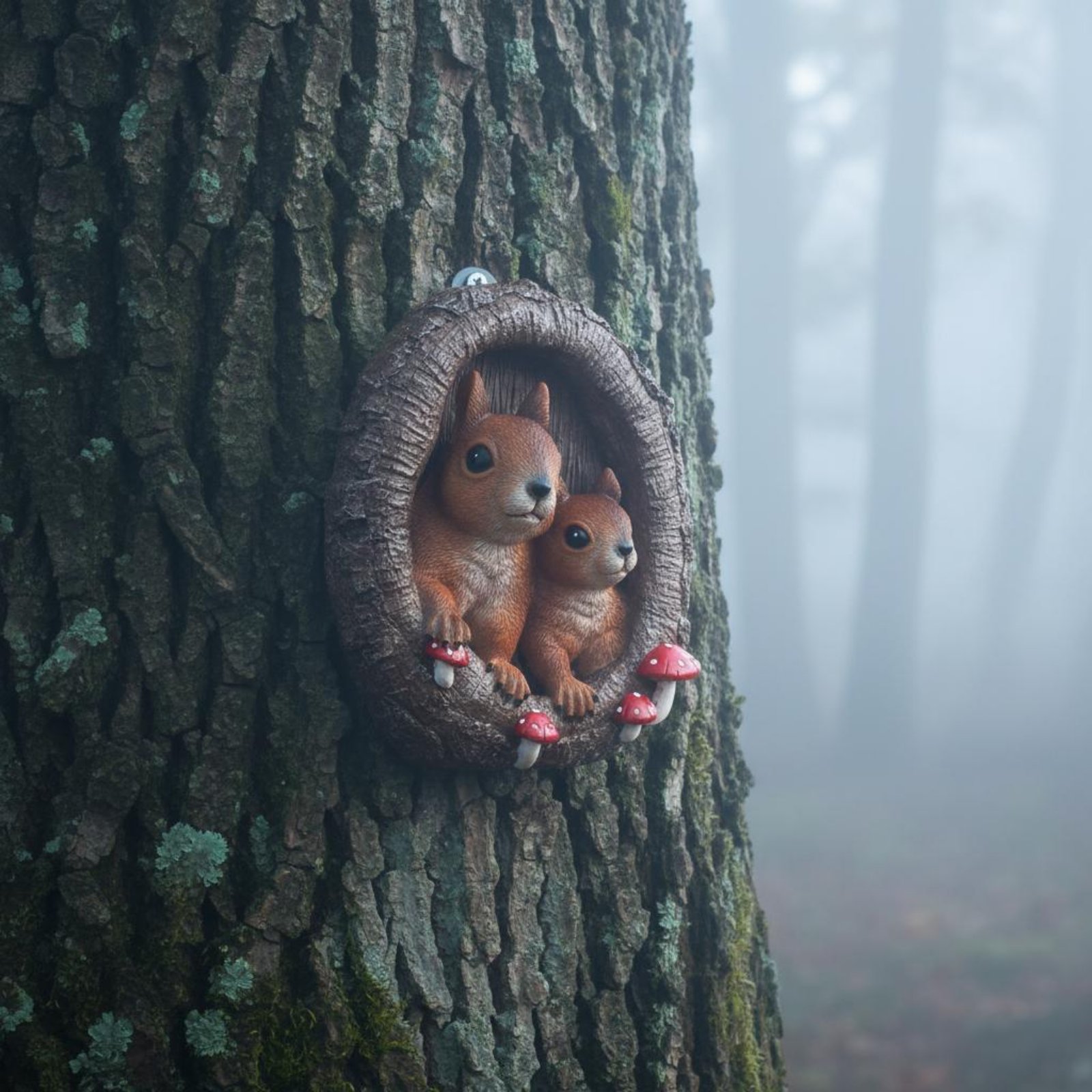 Squirrels in Tree Hollow Statu - огляд і ціна Resin Art Wall