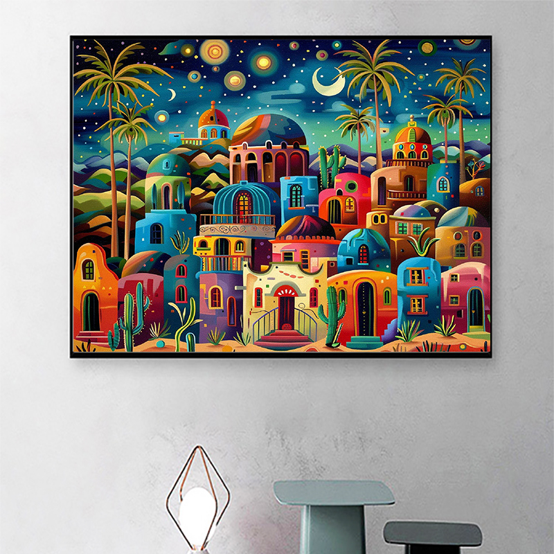 Frameless,Night View 5D Diamon - огляд і ціна Resin Art Wall
