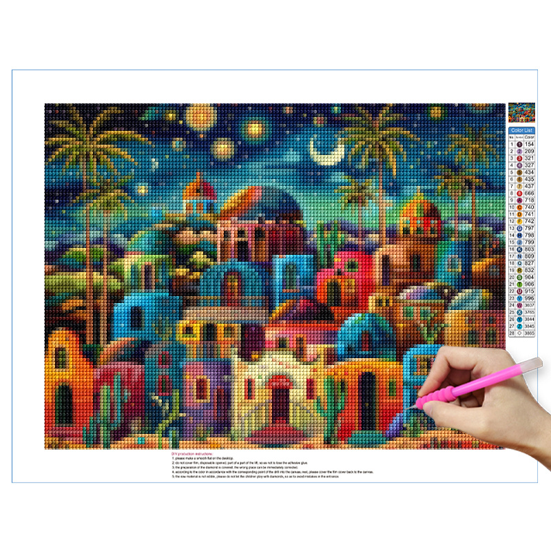 Frameless,Night View 5D Diamon - огляд і ціна Resin Art Wall