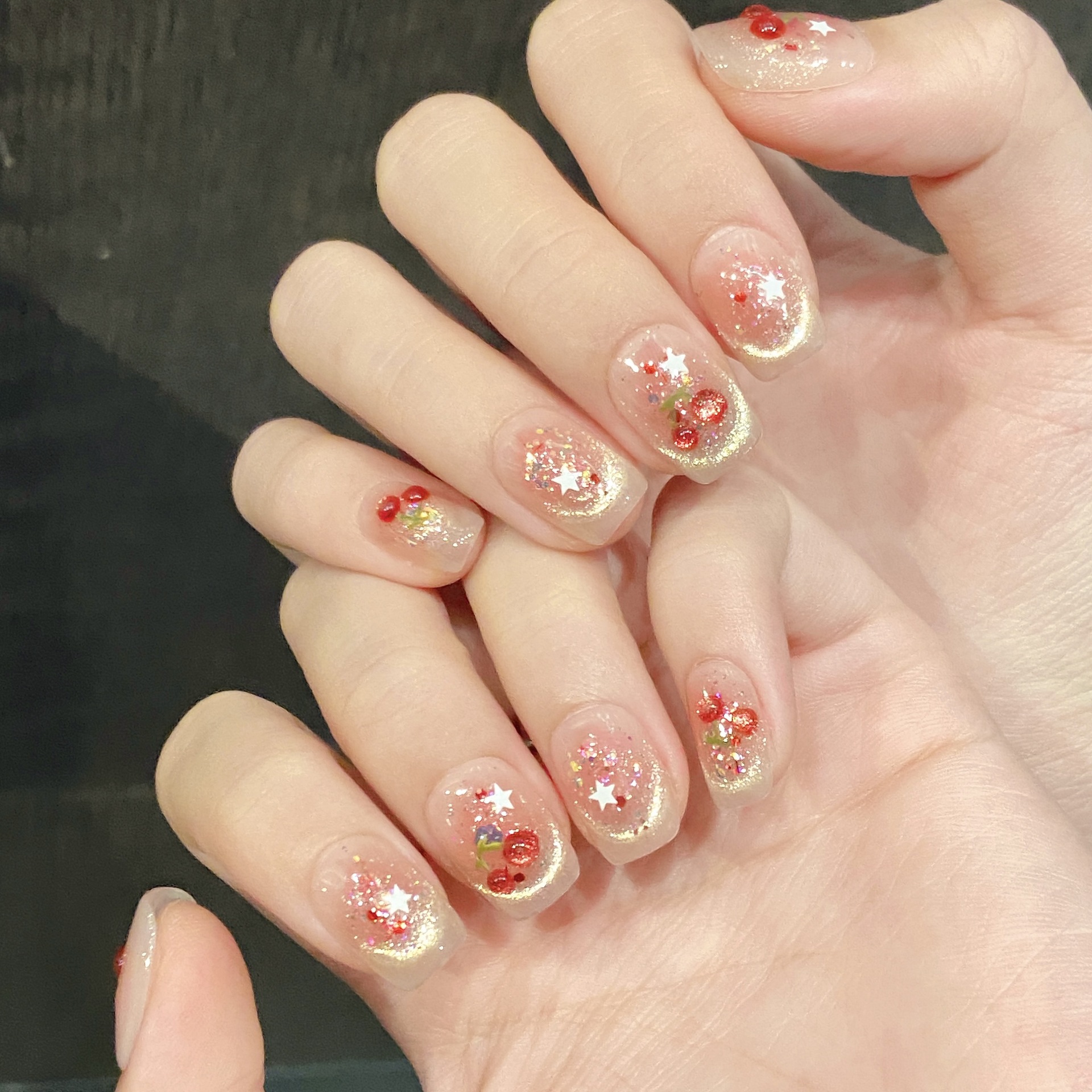 10pcs Sweet Cherry Press On Na - огляд і ціна Resin Art Glitter