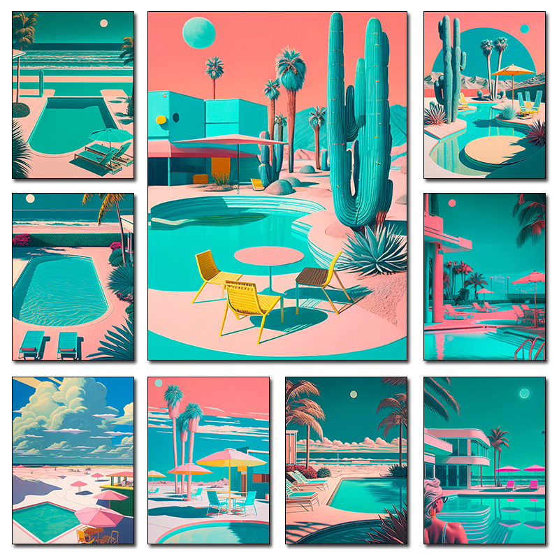 Retro Futuristic Beachside Pal - огляд і ціна Resin Art Wall