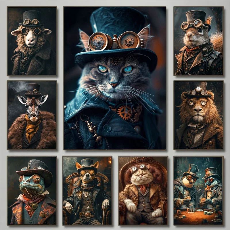 Cool Steampunk Animals Portrai - огляд і ціна Resin Art Wall