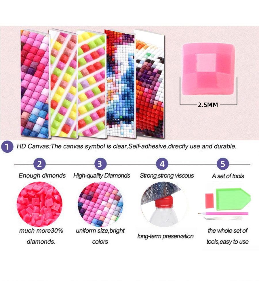 1pc frameless  5D Diamond art  - огляд і ціна Resin Art Mary