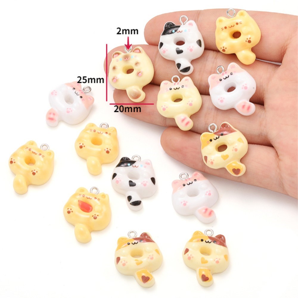 10Pcs Kawaii Cartoon Cat Resin - огляд і ціна Resin Art For Sale