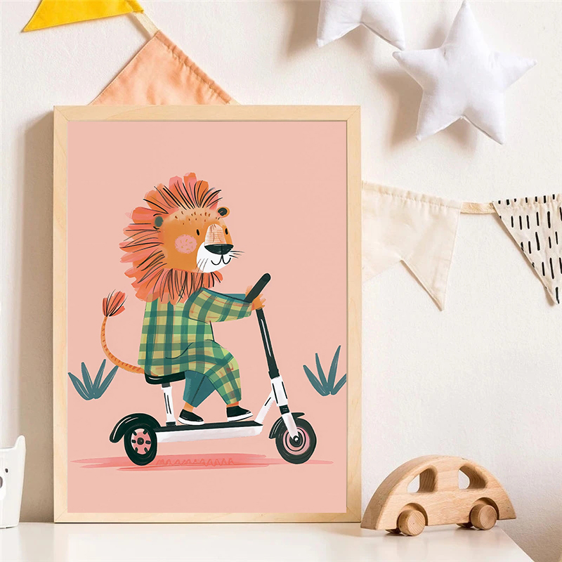 Dog Airplane Lion in Car Anima - огляд і ціна Resin Art On Canvas