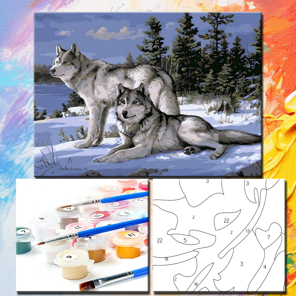 Painting By Numbers Wolf Oil P - огляд і ціна Resin Art On Canvas