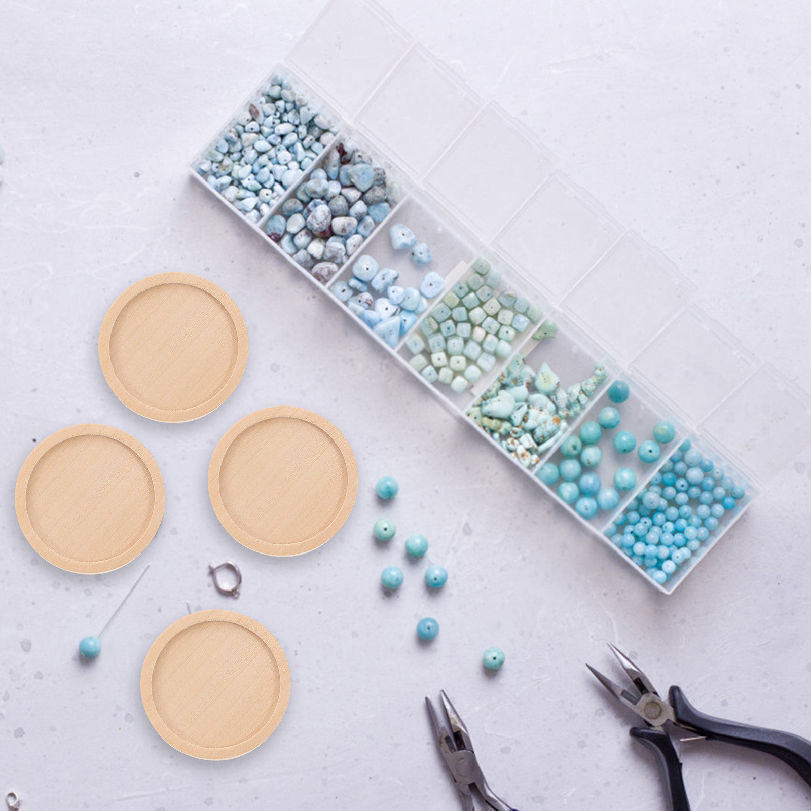 50Pcs Premium Wooden Round Cra - огляд і ціна Resin Art Wooden Tray