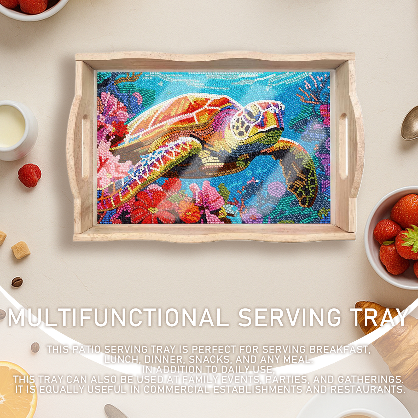 Wooden 5D DIY Diamond Painting - огляд і ціна Resin Art Wooden Tray