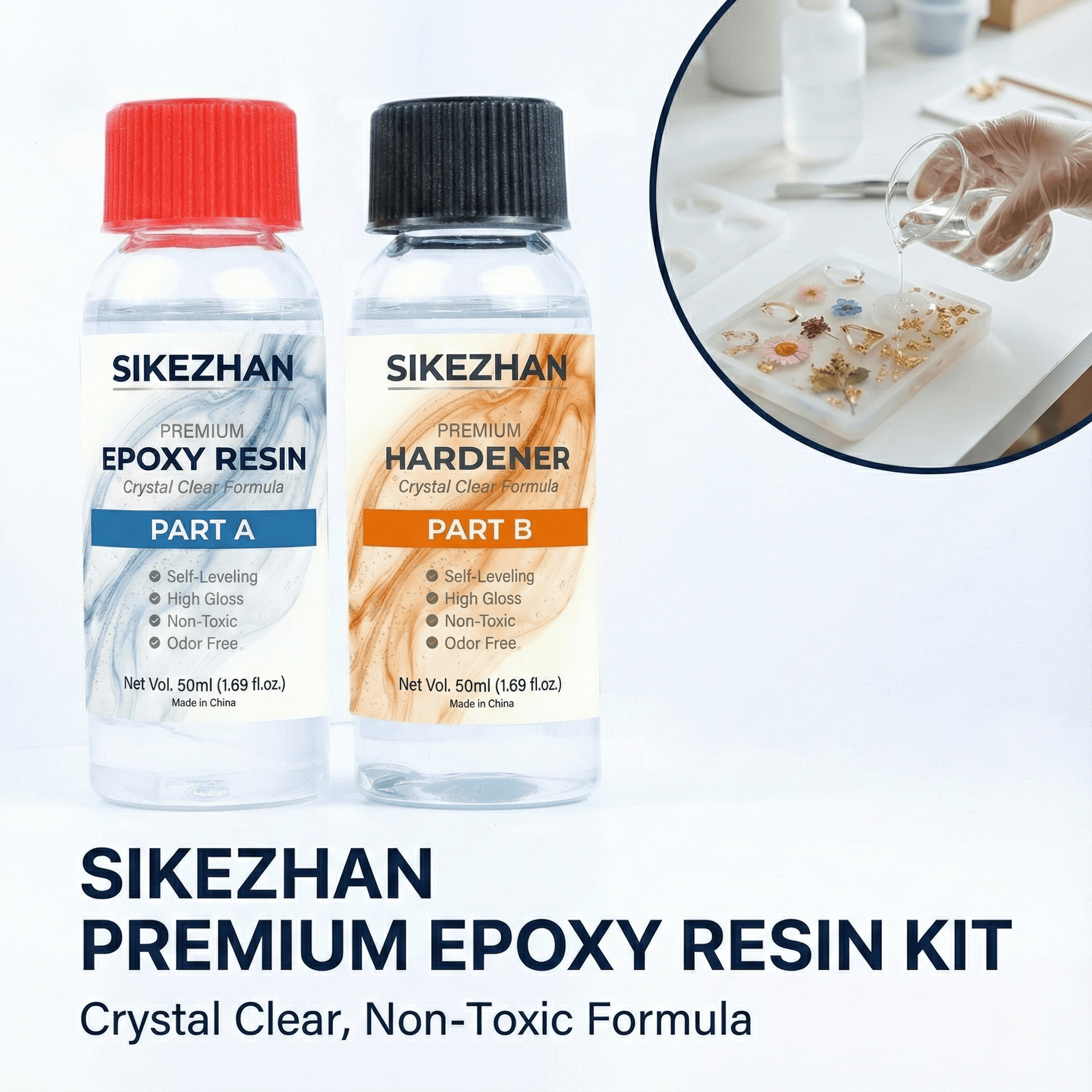 SIKEZHAN Crystal Clear Epoxy R - огляд і ціна Resin Art Ratio