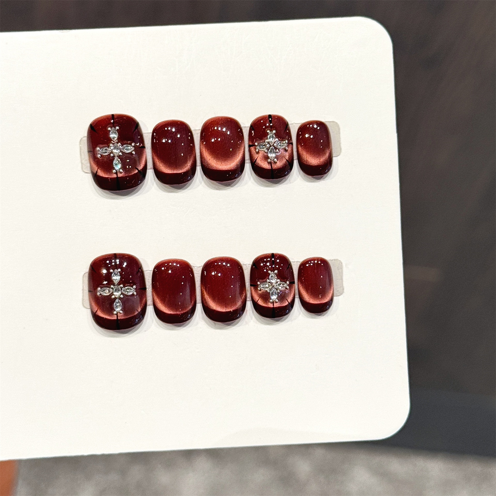 10pcs Wine-red Cat's Eye Press - огляд і ціна Resin Art Glitter