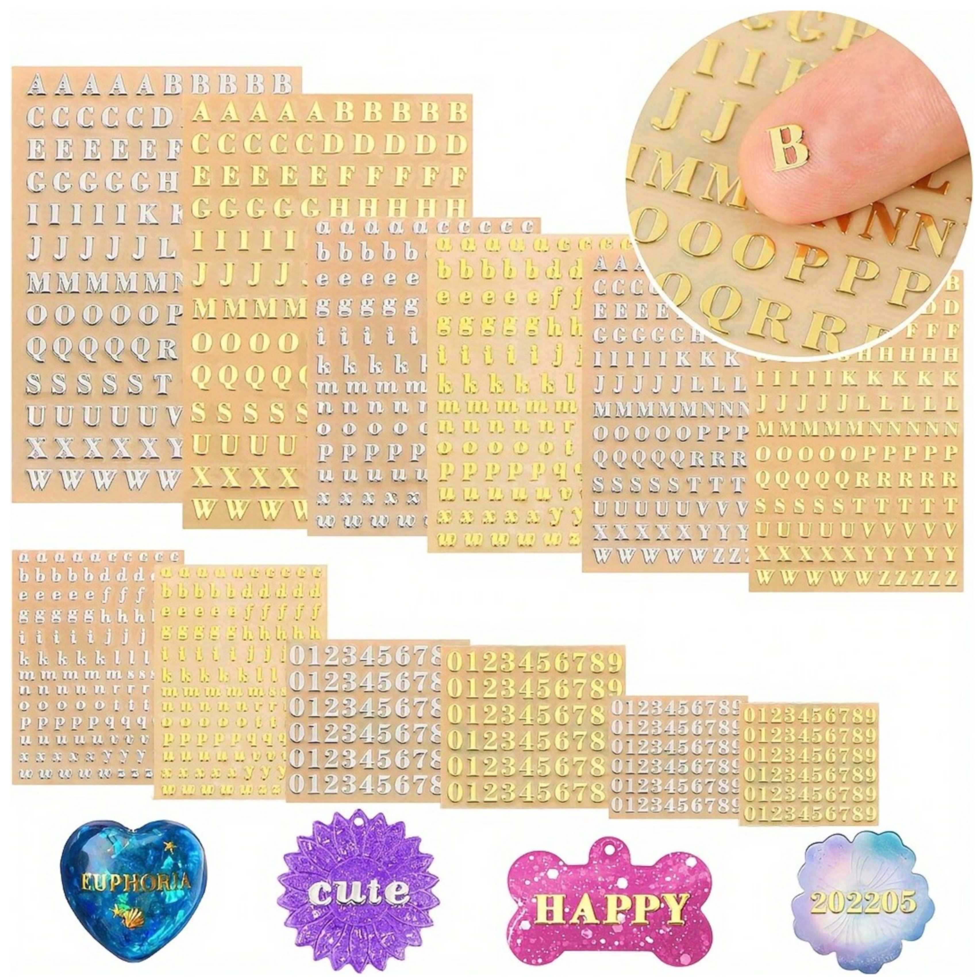12 Letter Resin Stickers, Mini - огляд і ціна Resin Art Glitter