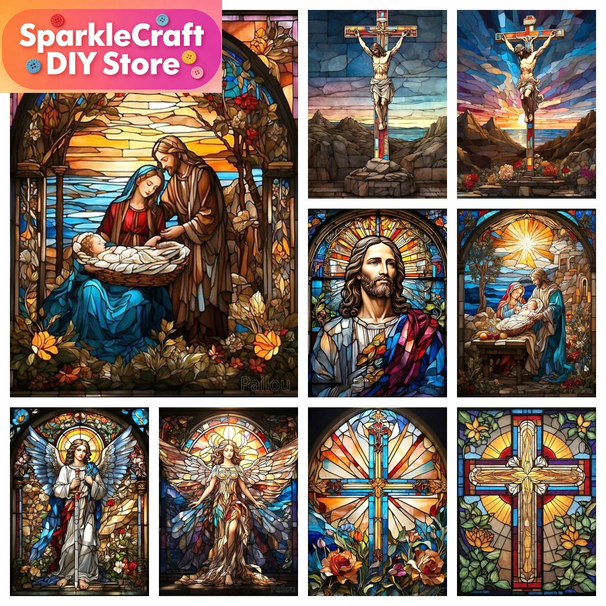 1pc frameless Religious Holy D - огляд і ціна Resin Art Mary