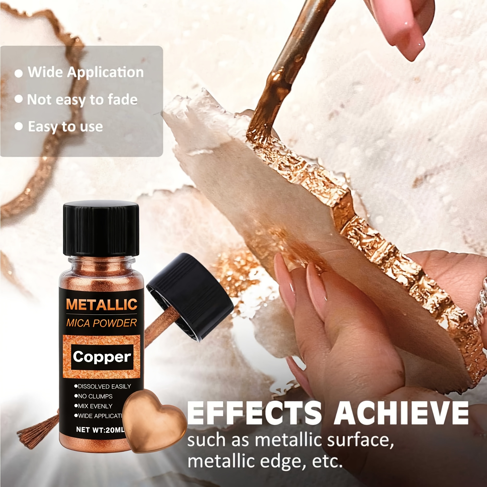 Metallic Mica Powder, Brushed  - огляд і ціна Resin Art Glue