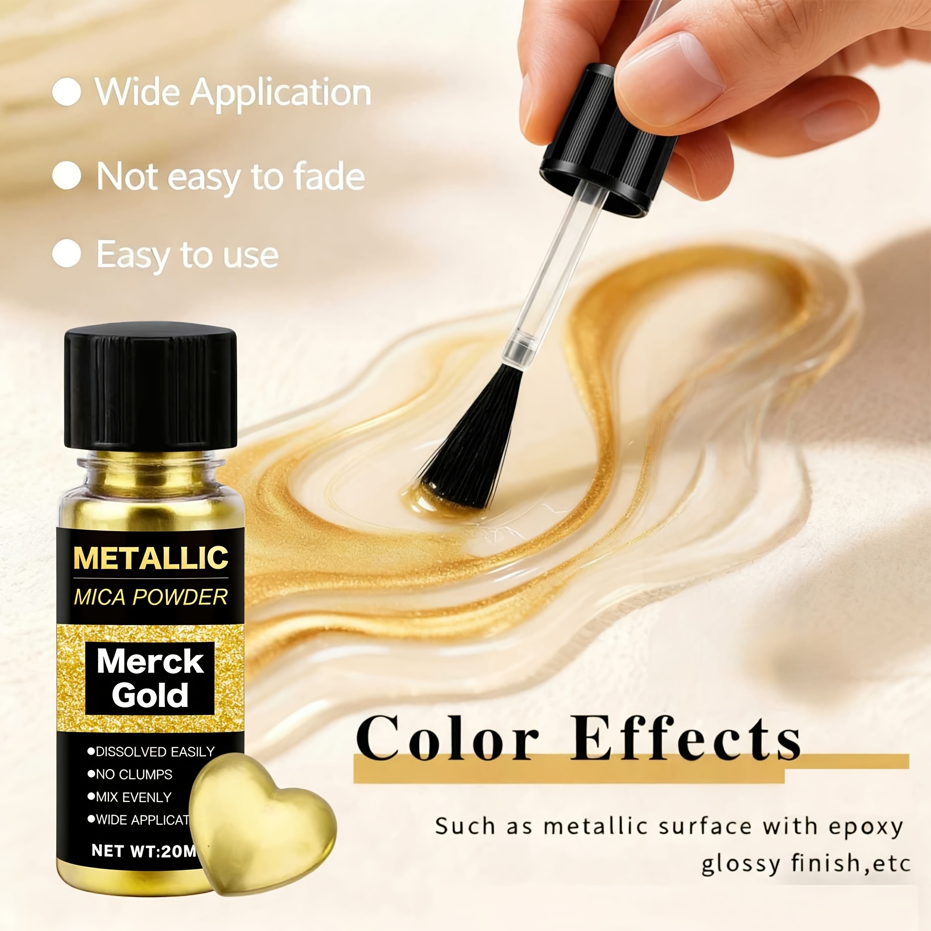Metallic Mica Powder, Brushed  - огляд і ціна Resin Art Glue