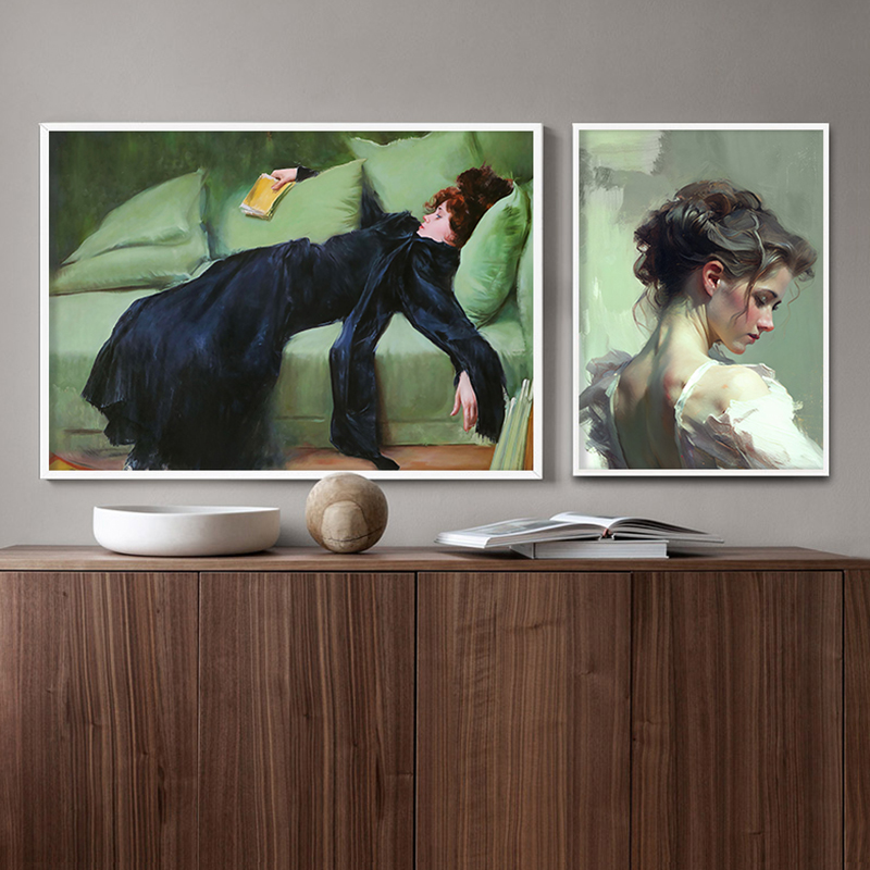 Girl Reading Vintage Oil Paint - огляд і ціна Resin Art On Canvas
