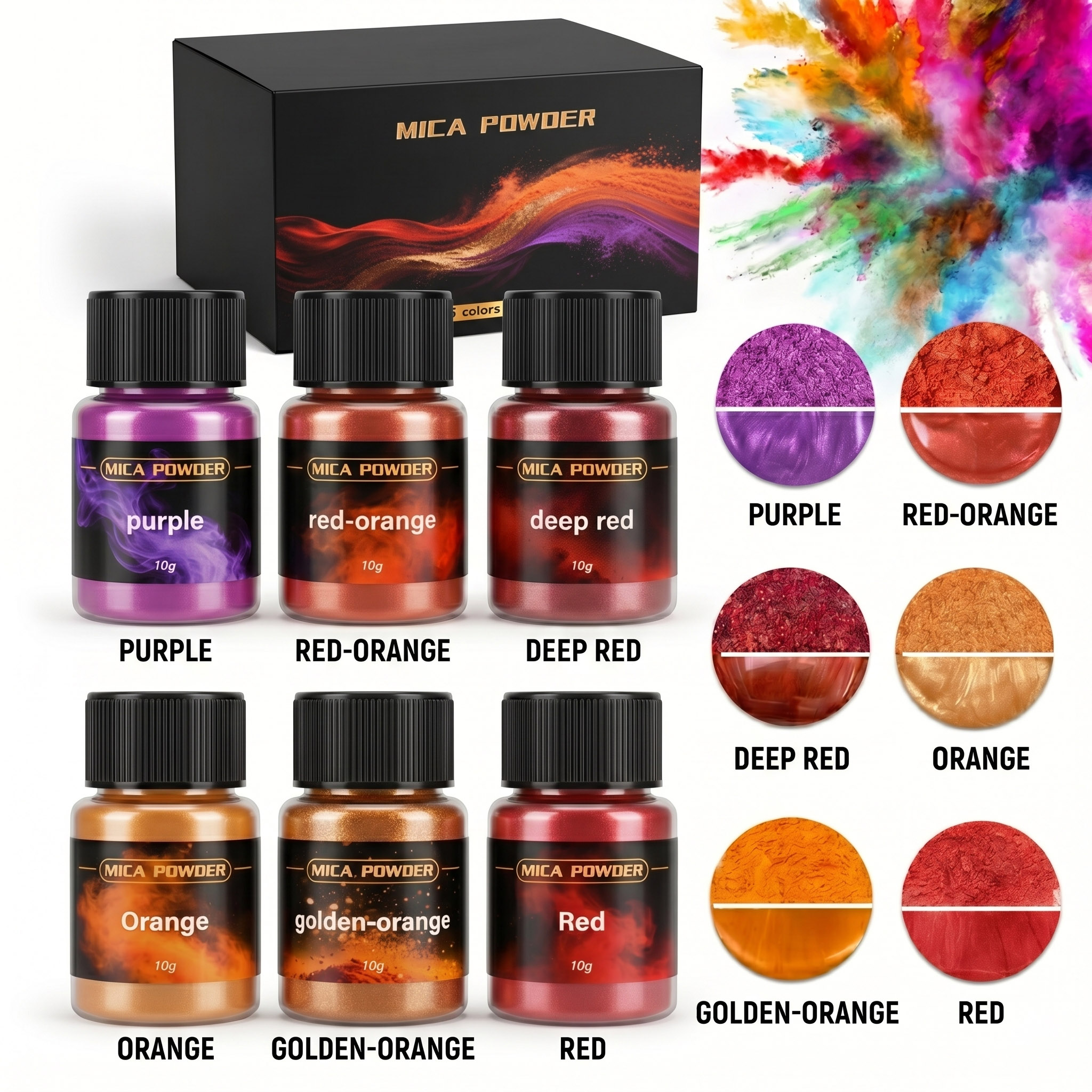6Colors/Sets metallic powder p - огляд і ціна Pearl Powder Resin