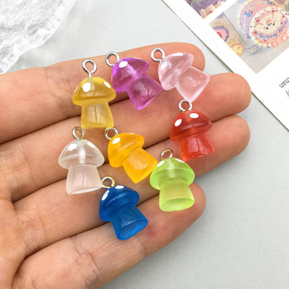 16pcs Luminous Mushroom Charms - огляд і ціна Resin Art For Sale