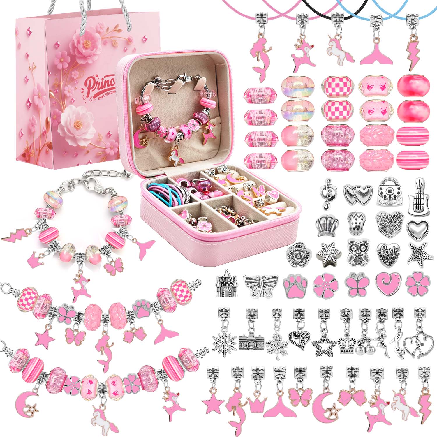 68pcs pink beaded jewelry set, - огляд і ціна Resin Art For Sale