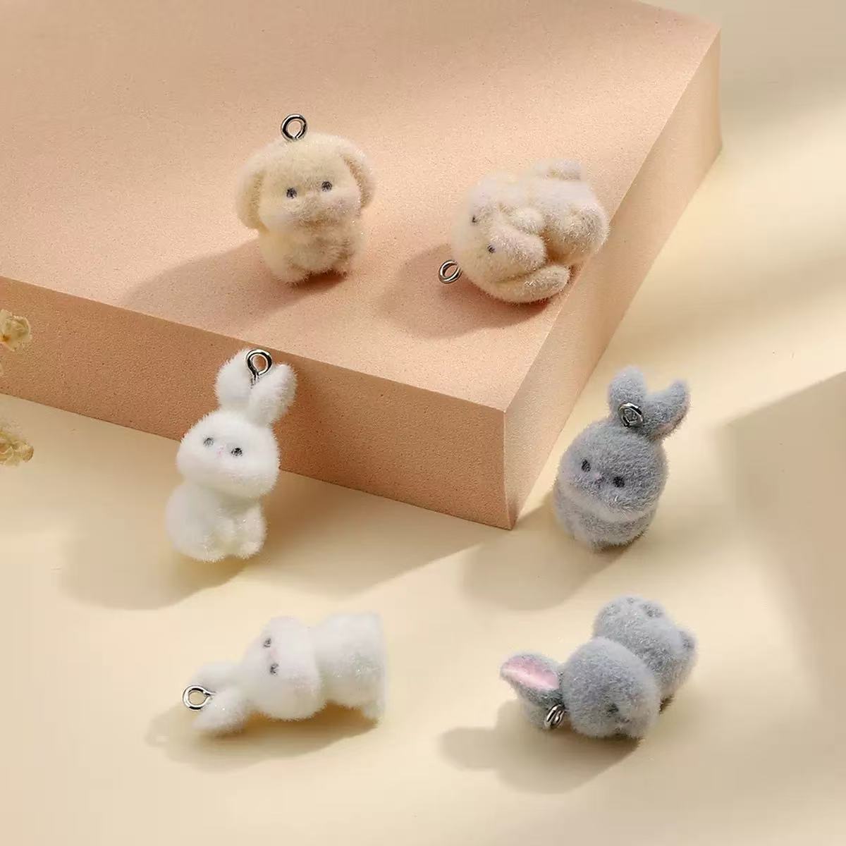 10pcs Flocking Little Rabbit R - огляд і ціна Resin Art For Sale
