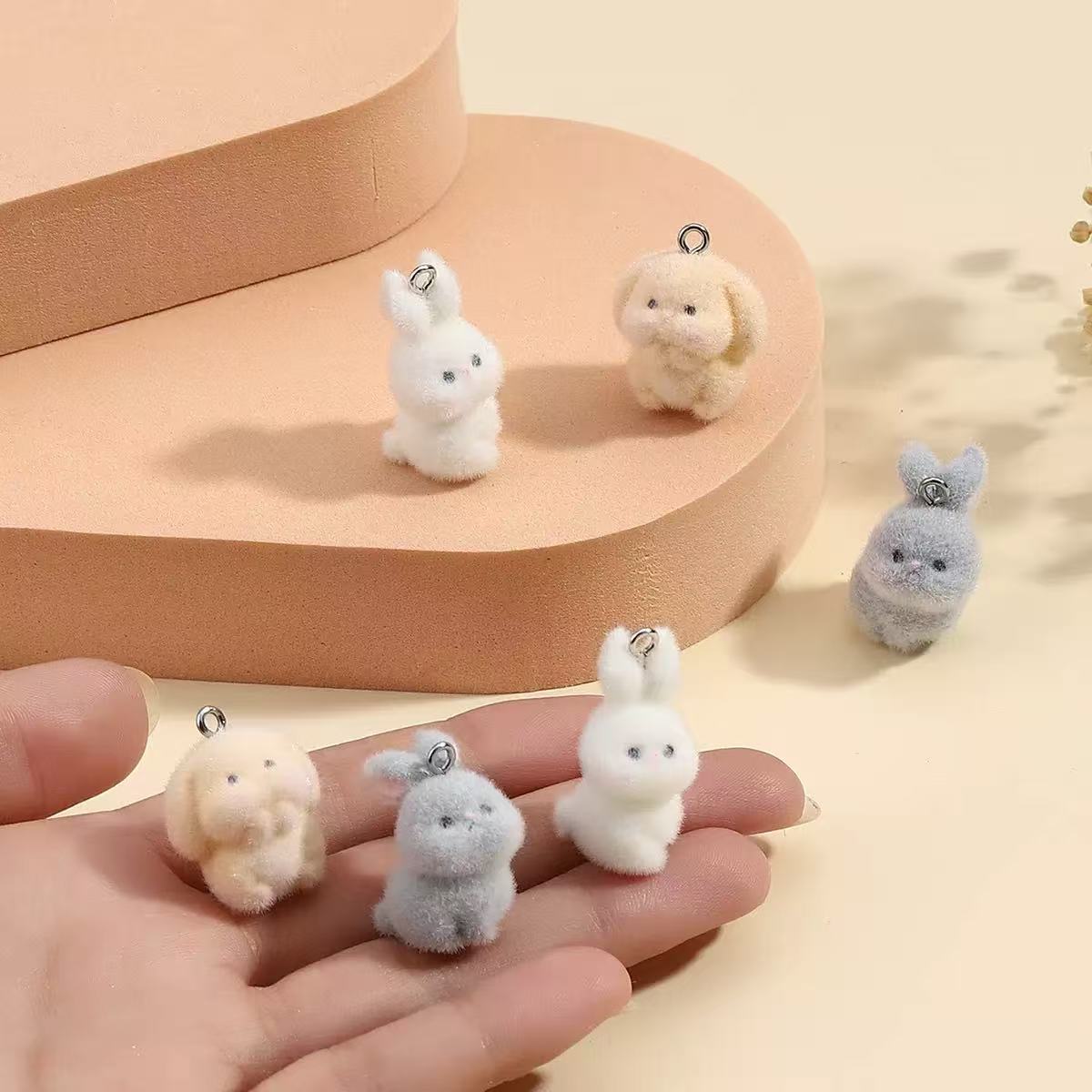 10pcs Flocking Little Rabbit R - огляд і ціна Resin Art For Sale
