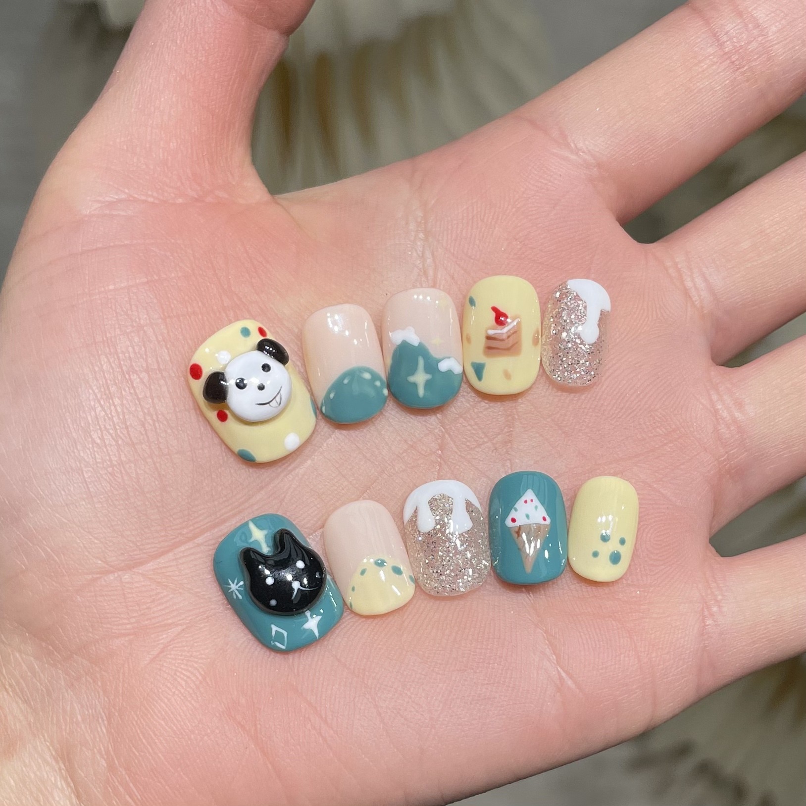 10Pcs Handmade Press On Nails  - огляд і ціна Resin Art Glue