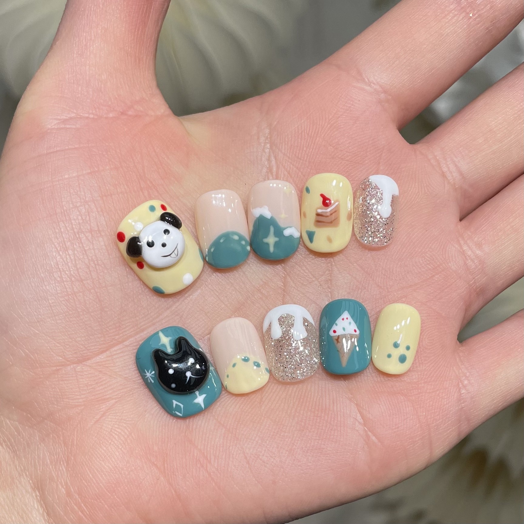 10Pcs Handmade Press On Nails  - огляд і ціна Resin Art Glue