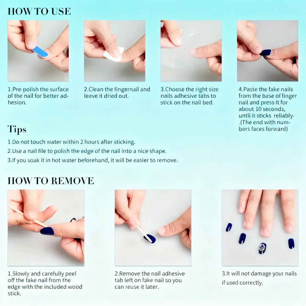 10Pcs Handmade Press On Nails  - огляд і ціна Resin Art Glue